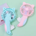 Cartoon Hand-Pressed Hand-Cranked Small Fan Mini Student Portable Hand-Held Fan Manual Children's Fan Toys Summer Cooling Fan. 