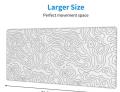 WHITE & BLACK Large Gaming Mouse Pad 90x40cm (35.4x15.7in) - Non-Slip Rubber Base Desk Mat & Keyboard Pad for Gaming, Office -.