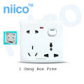 Niico Classic 6 pin wall switch socket with 1 Gang Mk Box Free - Upscaled Quality-2 Year Warranty. 