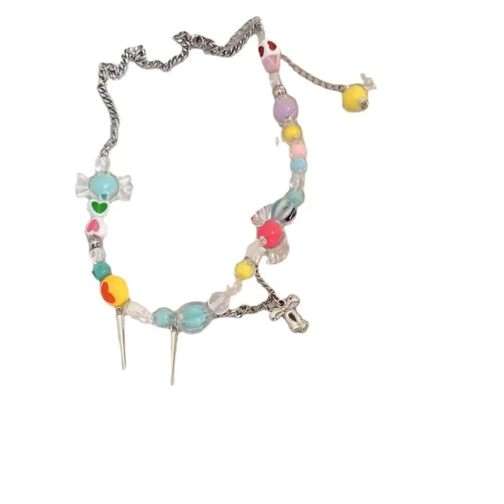 Candy%20sweetheart%20dopamine%20outfit%20cute%20style%20necklace%20vacation%20style%20sweet%20cool%20babes%20clavicle%20chain%20butterfly%20tassel%20-%20Image%205