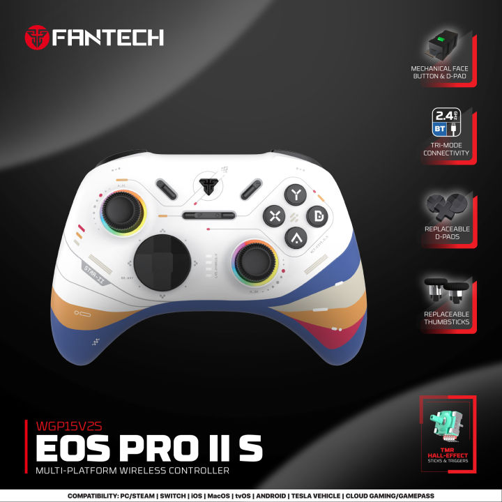 FANTECH WGP15V2S EOS PRO II SERIES MULTI-PLATFORM WIRELESS GAMING CONTROLLER STAR TWO - White