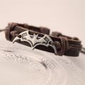 (New) vintage handmade Batman leather bracelet for women men rope chain bat charm bracelets jewelry accessories. 