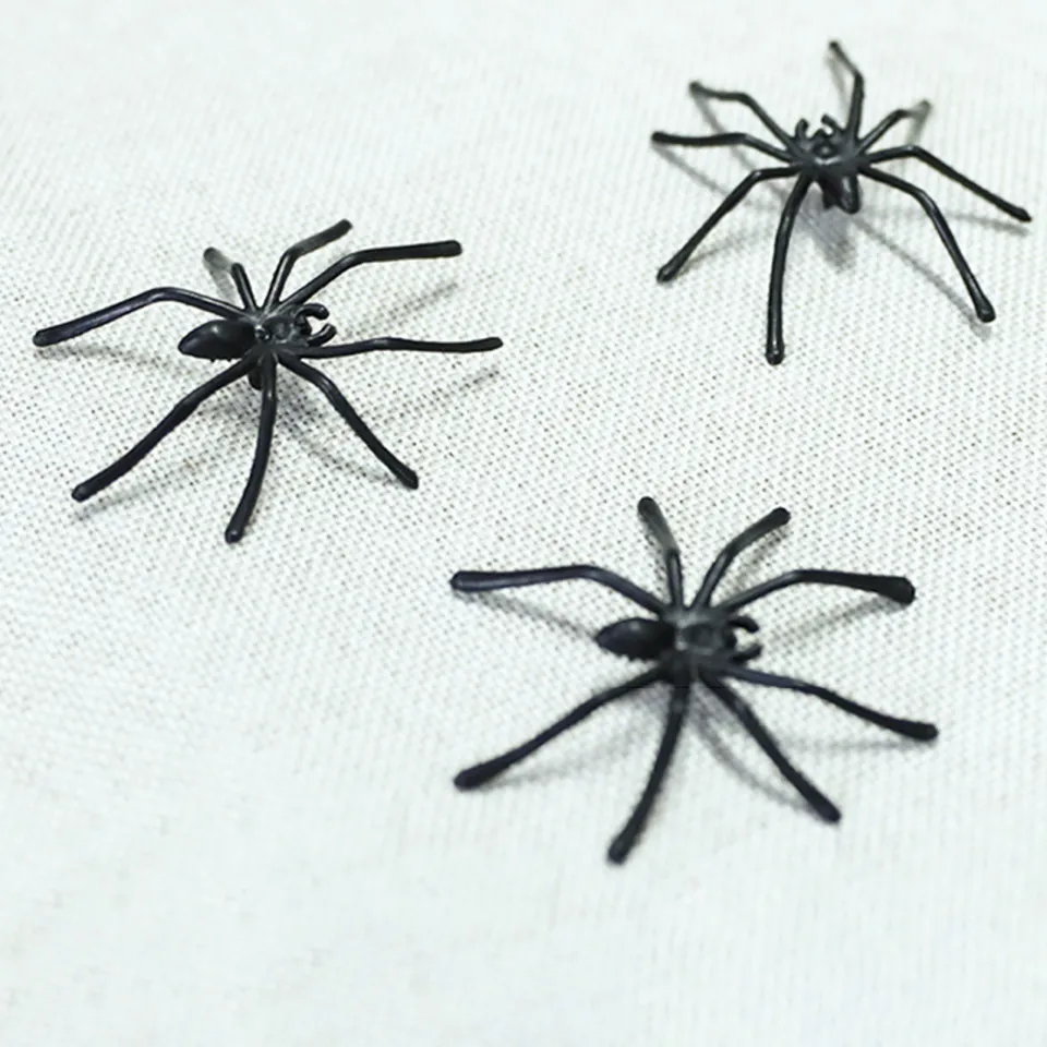 Lumina Fake Spiders 30pcs Realistic Fake Spider Toys for Halloween Decoration Photography Prop Scary Black Spiders in Small Size Perfect for Pranks Parties Scary Spider Toys Daraz .bd