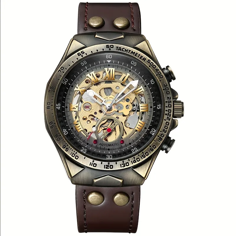 Retro Men's Fashion Hollow Fully Automatic Mechanical Watch