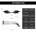 Fashion Rimless Unisex Sunglasses Trendy Bat Shaped Sun Glasses Female Male Vintage Shades Halloween Accessories Oculos De Sol.
