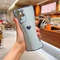 Soft Electroplated Love Heart Phone Case For Samsung S24 S23 S22 Ultra S21 Plus S20 FE A13 A53 A52 A12 Silicone Shockproof Cover.