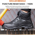 【selevn roind】 Rotary Buckle Work Boots Safety Steel Toe Shoes Men Breathable Safety Shoes Brand Indestructible Shoes Puncture-Proof work Shoes. 