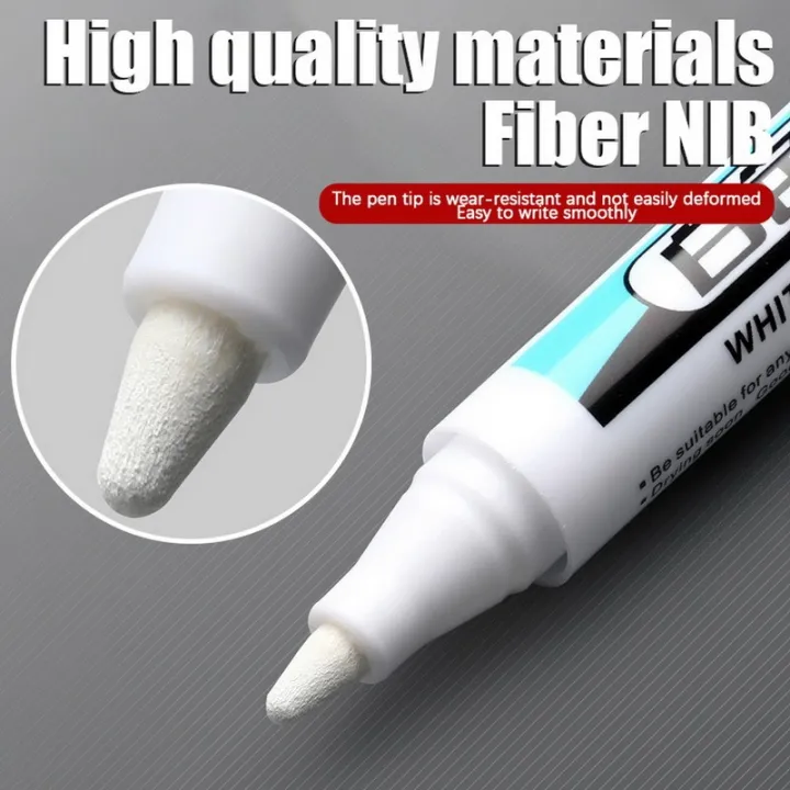 0.7/1.0/2.5MM%20White%20Permanent%20Marker%20Pen%20Waterproof%20Painting%20Marker%20For%20Wood%20Rock%20Plastic%20Leather%20Glass%20Stone%20Metal%20Art%20Supplies%20Luhuai%20CVC%20-%20Image%202