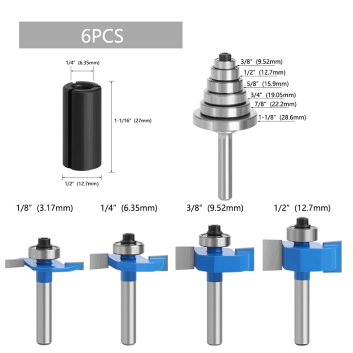 4pcs%20Router%20Bits%201/4%20Shank%20with%206%20Bearings%20Set%20-%20Image%202