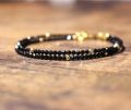 Black Crystal Tourmaline Bracelet, Empath Protection Bracelet for Women, Dainty Black Tourmaline Jewelry,. 
