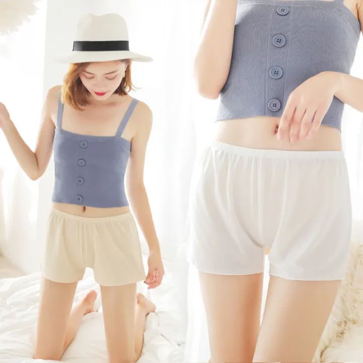 Anti-Wardrobe%20Malfunction%20Pants%20Women's%20Summer%20Safety%20Pants%20plus%20Size%20Three-Point%20Loose%20Home%20Wear%20High%20Waist%20Base%20Shorts%20Women%20-%20Image%202