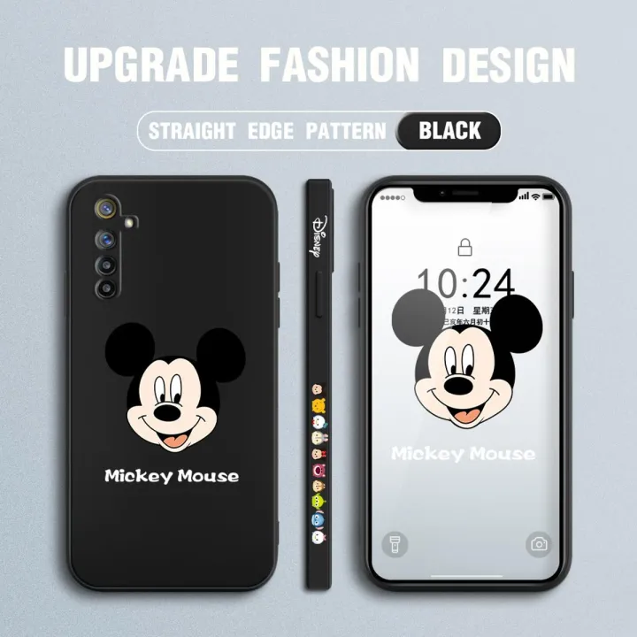FHKL for Realme 6 / Narzo Back Cover Mickey Mouse Head Hortrait Side design Soft Case Multicolor Liquid Silicone Phone Cases