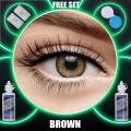 Eye Contact Lens Color Blends Brown - One Set. 