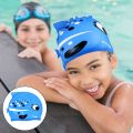 Hot Children's Swimming Cap Cartoon Fish Shape Silica Gel Silicon Waterproof Protect Ear Shark Shape Swim Pool Hat Kids Caps. 