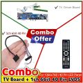 Laptop Display Driver Combo Driver Board + Remote + 40pin 0.5mm LVDs 1366x768 Replacement Parts Support only 40 pin Laptop Panel. 