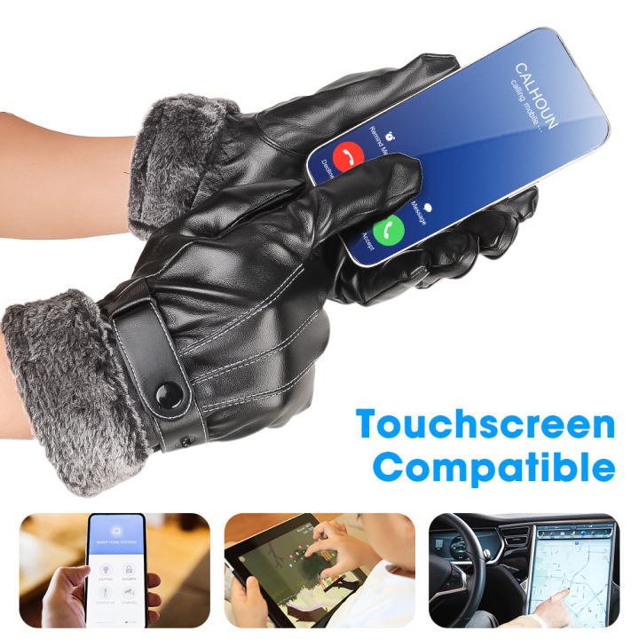 Gloves%20Winter%20PU%20Flannel%20Riding%20Warm%20Thickened%20Cold%20Protection%20Outdoor%20Cycling%20Touch%20Screen%20Leather%20Gloves%201Pair%20-%20Image%205