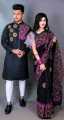 Fashionable Block Print Saree Panjabi For Combo Couple Dress  Saree & Panjabi Set. 