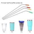 4 pis Stainless Steel Straw With Food Grade Silicone Sleeves Detachable Reusable Drinking Straws. 