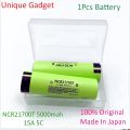 Panasonic NCR21700T Rechargeable 3.7V 5000mAh Li-ion Large Capacity Flat Top 15A 5C Tesla Car Battery for Powerbank LED Torch Electronic Devices Made In Japan. 