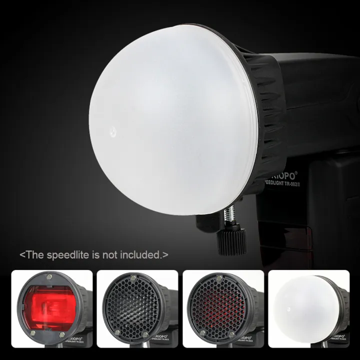 TRIOPO%20Speedlite%20Flash%20Light%20Modifier%20Accessories%20Kit%20with%20Magnetic%20Universal%20Mount%20Adapter%20+%20Diffuser%20Ball%20+%20Grid%20Reflector%20-%20Image%203