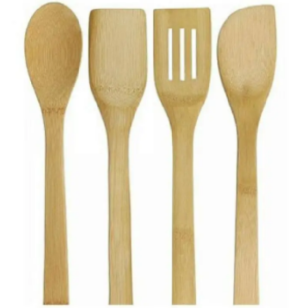 Bamboo Spoon Set 4 pcs...wooden spoon.4 desing 4ps