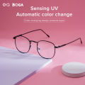 OQ BOGA 6 Styles Anti UV Photochromic Sunglasses Men Women Anti Blue Light Proof Radiation Oval Frame Computer Eyeglasses.