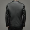 Men's Suit Leather Coat Spring and Autumn Thin Korean Style Casual Polo Collar Leather Jacket Men's Coat. 
