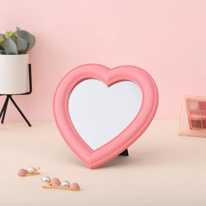NYT%20Love%20Mirror%20Desktop%20Makeup%20Mirror%20Wall%20Mounted%20Dual-Use%20Vanity%20Mirror%20Girl%20Room%20Wall%20Decor%20Heart-Shaped%20Mirrorpink%20S%20-%20Image%204