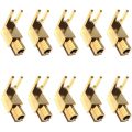 Right Angle Spade Fork-20 x Spade Adapter Plugs-gold. 