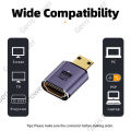 DMI Compatible You/Micro H HD Connector Fandom Right Angle Male to Female to HDMI Compatible Adapter 90 270 Converter 8K Extender. 