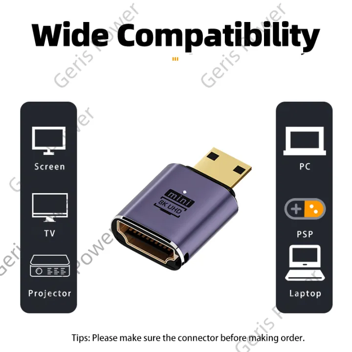 DMI%20Compatible%20You/Micro%20H%20HD%20Connector%20Fandom%20Right%20Angle%20Male%20to%20Female%20to%20HDMI%20Compatible%20Adapter%2090%20270%20Converter%208K%20Extender%20-%20Image%206