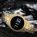 Women Diamond Touch Screen LED Watch Fashion Steel Band Electronic Watches for Girl. 