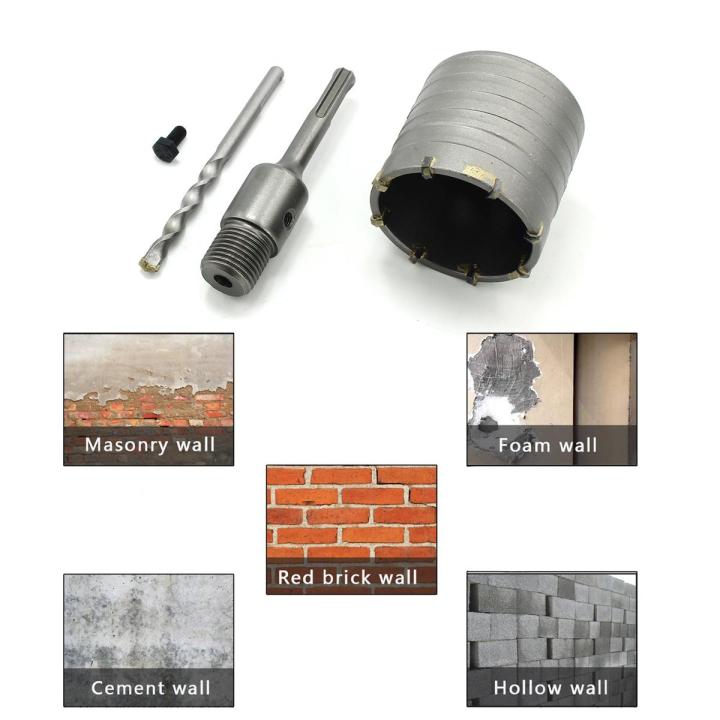 65mm SDS Plus Shank Hole Saw Cutter Concrete Cement Stone Wall Drill ...