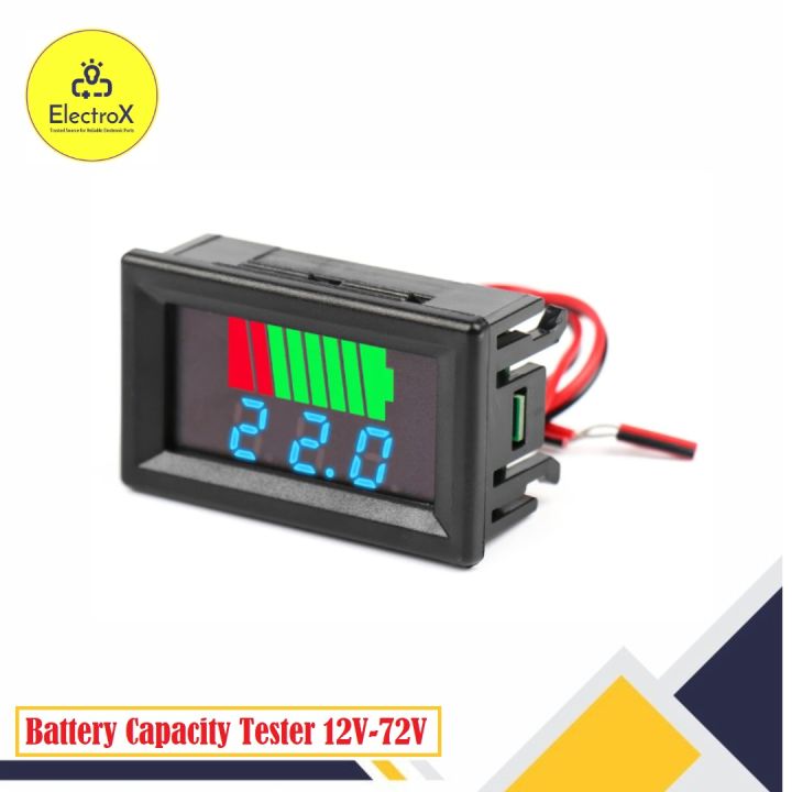 Battery Charge Level Indicator 12V 24V 36V 48V 60V 72V Lithium Battery Capacity Meter Tester With LED Voltmeter
