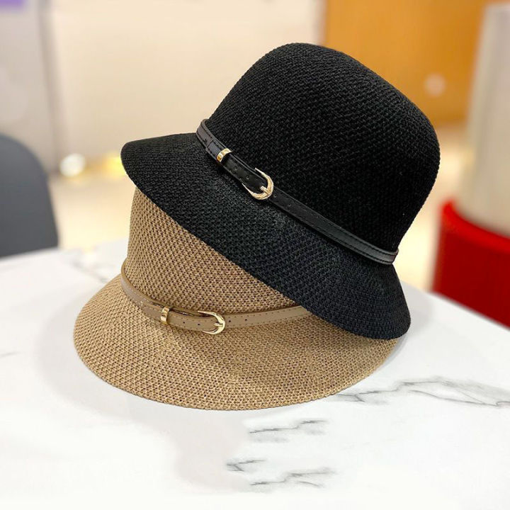 New%20Women's%20Sun%20Hat%20Simple%20Linen%20Breathable%20Refreshing%20Hat%20Summer%20Travel%20Sunscreen%20Sun%20Ribbon%20Decoration%20Foldable%20Straw%20Hat%20Gift%20-%20Image%207