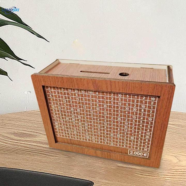 Wooden Money Box Money Saving Box for Adult Kids Savings Goal