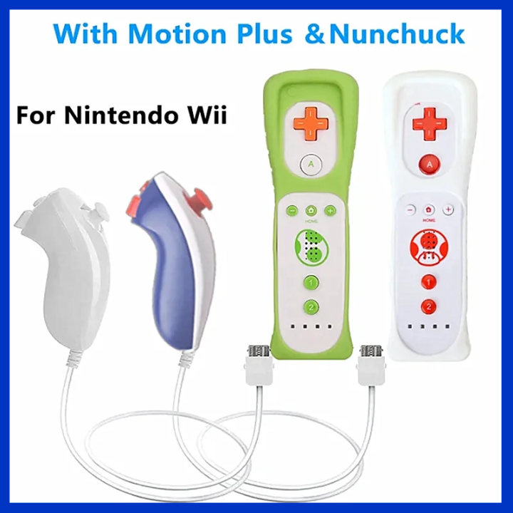 Game Control i Nunchaku Controller 1 Pair Wi Controller Set Motion Plus Remote Control Wii Remote Control Gamepad for Nintendo Wii