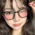 Xiaohongshu same style blush sunglasses small fresh women's pink pure lust blush sunglasses versatile blogger same style.