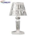 Cordless Table Lamp Sparkling Crystal Led Desk Lamp Energy-saving Portable Bedside Light with 3 Colors for Parties Decor Battery Powered less Than Night Light.