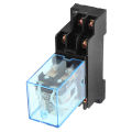 AC 220 Volt Flat 8 Pin DPDT Electromagnetic Power Relay with Base. 