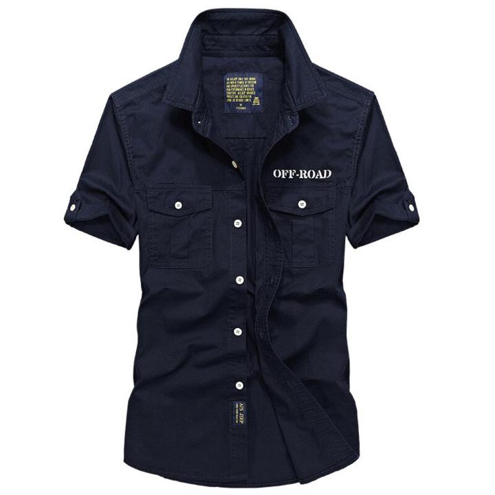 Summer%20Short%20Sleeve%20Cargo%20Shirt%20Men's%20Military%20Denim%20Shirts%20Casual%20Slim%20Fit%20Chemise%20homme%20Cotton%20Shirt%20Camisa%20masculina%20S-4XL%20-%20Image%202