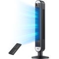 Tower Fan with Remote, 90° Oscillating Bladeless Fan, 42 Inch, Quiet 6 Speeds LED Display 12H Timer.