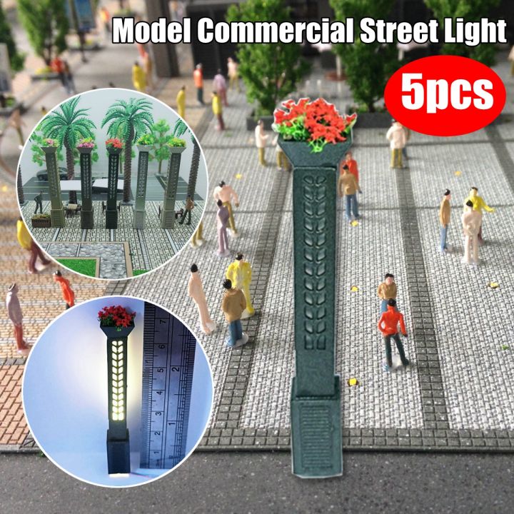 Decoration Life 5pcs Model Commercial Street Light Square Garden Lamp 1:100 Scale