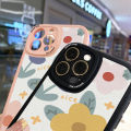 Hontinga for Samsung Galaxy A54 5G Back Cover PU Leather Beautiful Flowers Phone Case Soft Silicone Edge Mobile Cover. 