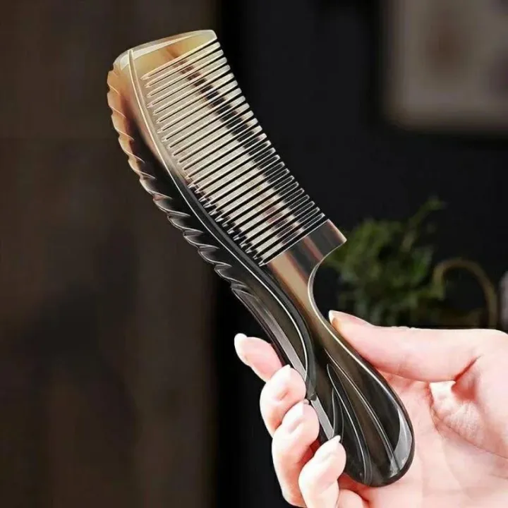 Handmade%20Natural%20Ox%20Horn%20Comb%20Anti%20Static%20Buffalo%20Combs%20Handle%20Professional%20Detangling%20Massage%20Fine%20Tooth%20Comb%20-%20Image%202