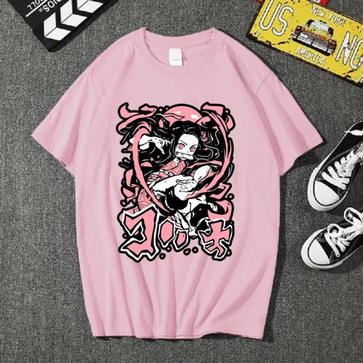 Anime%20Cartoon%20T%20Shirt%20Women%20Demon%20Slayer%20Kimetsu%20No%20Yaiba%20Clothes%20Streetwear%20Print%20Loose%20Tops%20Korean%20Summer%20Black%20T-shirt%20-%20Image%204