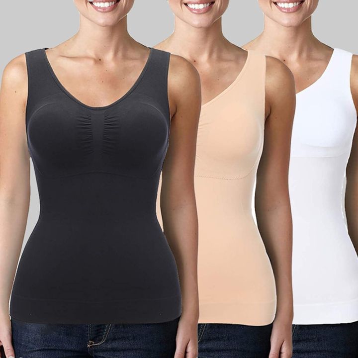 Women%20Cami%20Shaper%20with%20Built%20in%20Bra%20Tummy%20Control%20Camisole%20Tank%20Top%20Underskirts%20Shapewear%20Slimming%20Body%20Shaper%20Compression%20Vest%20-%20Image%203