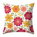 Throw Pillow Cover Dust-proof Flower Pattern Pillow Cover. 