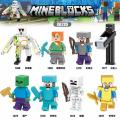 【Best-Selling】 My World Minecraft Minifigures Steve Zombie Iron Golem Enderman Model Building Blocks Diy Toys Gifts Style:XH1569. 