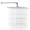 Refined Taste - Shower 8inch x 8inch stainless steel rain shower with squre 16inch long pipe Rain Shower Head 8 Inch High Pressure. 